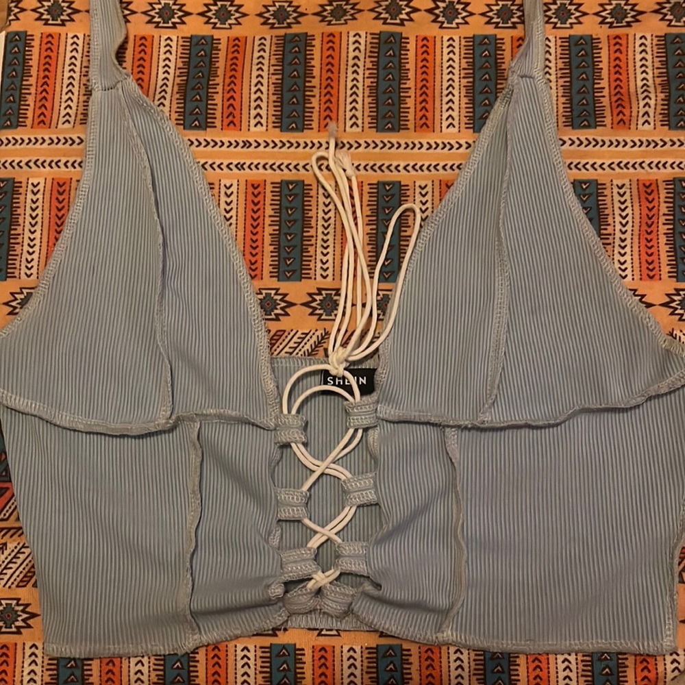shein lace up sexy crop top